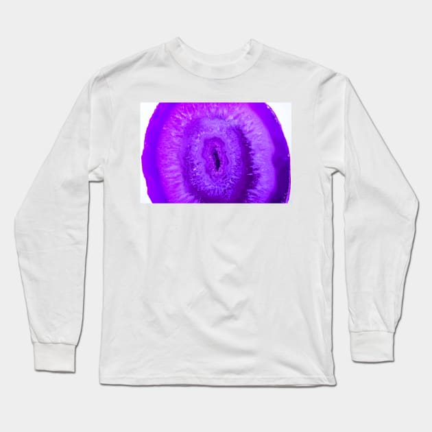 AGATE ULTRA VIOLET PURPLE NATURAL GEMSTONE Long Sleeve T-Shirt by Overthetopsm